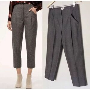 Aritzia Wilfred Chambery Trouser Pants 0 Wool Cashmere Blend High Waist Ankle